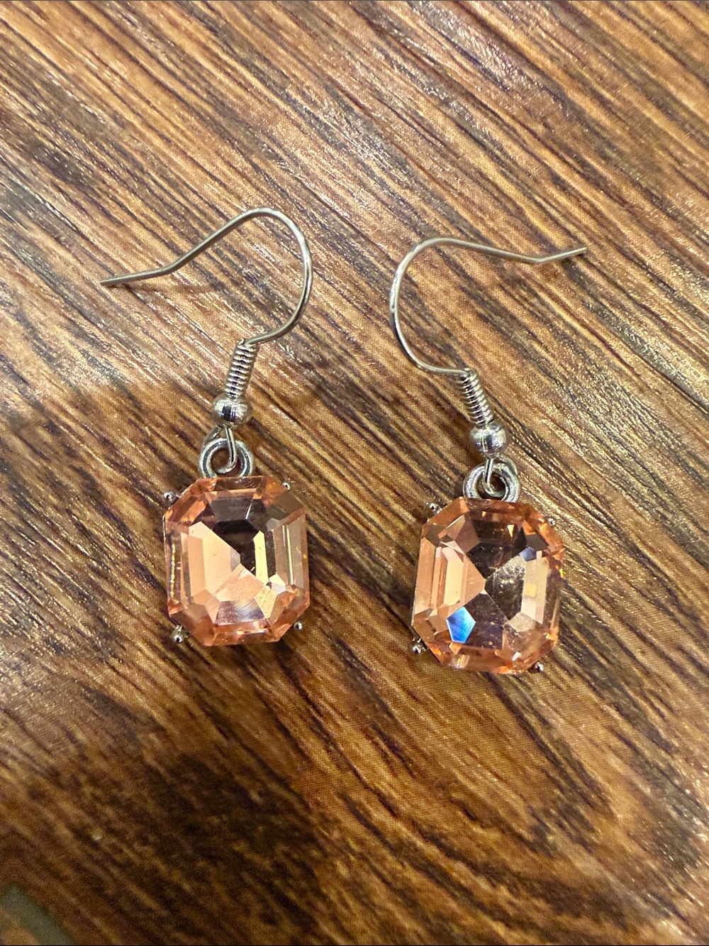 Peach Crystal Drop Earrings - Women Jewelry